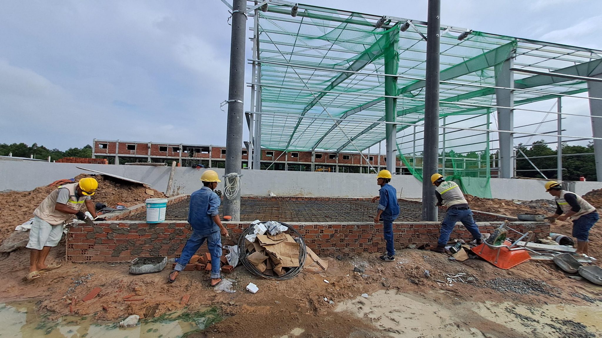 Engineers working on a transformer station upgrade